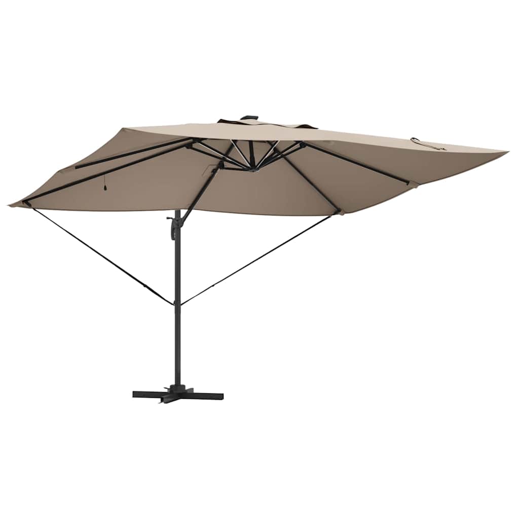 vidaXL Umbrella Taupe 352 x 251 x 265 cm Polyester and Aluminium