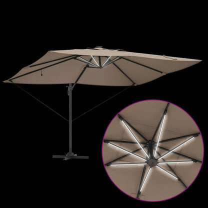 vidaXL Umbrella Taupe 352 x 251 x 265 cm Polyester and Aluminium