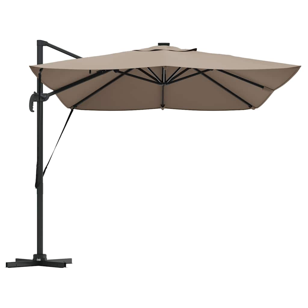 vidaXL Umbrella Taupe 352 x 251 x 265 cm Polyester and Aluminium
