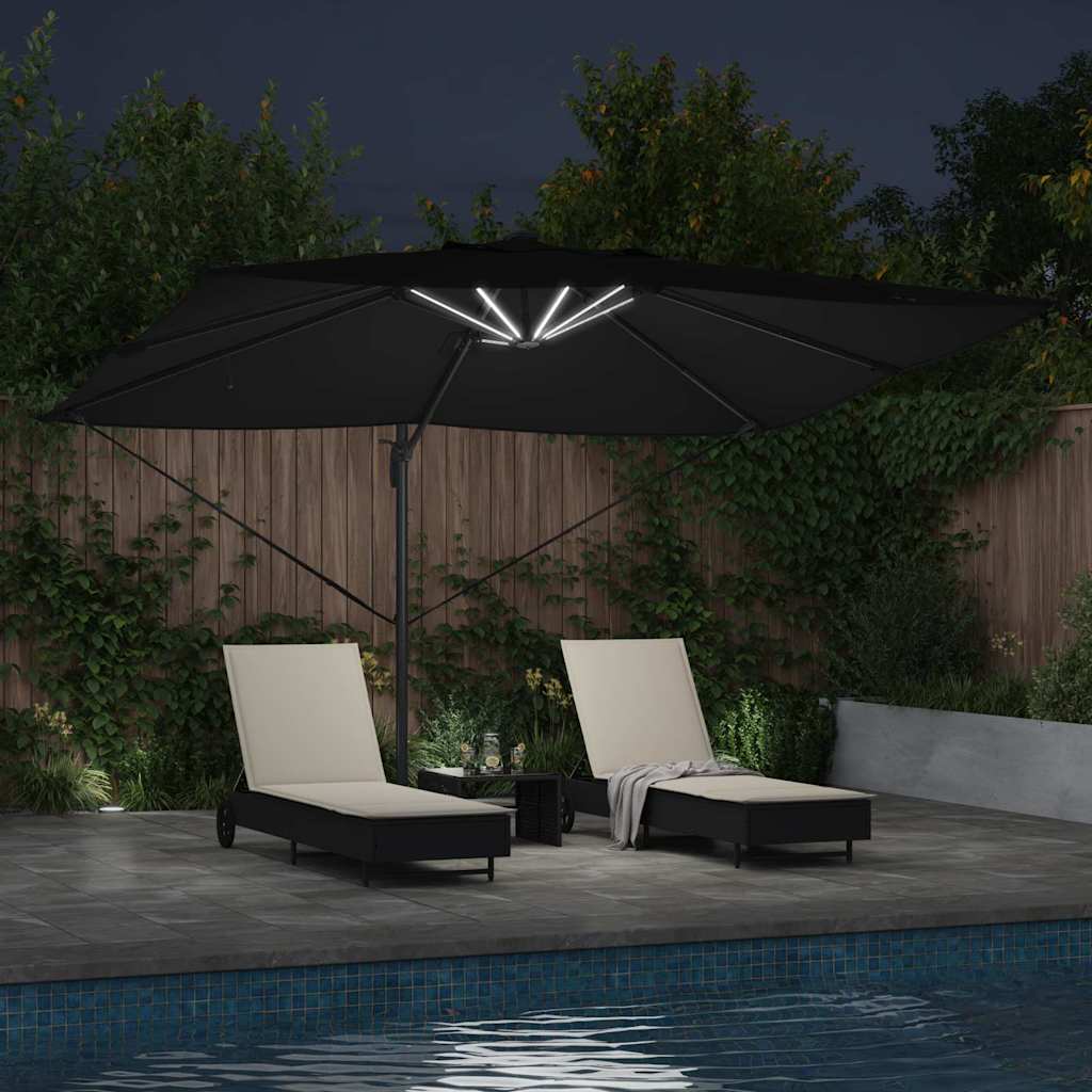 vidaXL Umbrella Black 352 x 251 x 265 cm Polyester and Aluminium