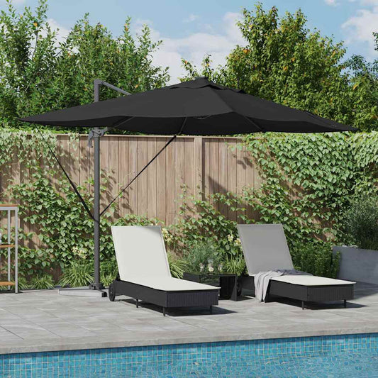 vidaXL Umbrella Black 352 x 251 x 265 cm Polyester and Aluminium