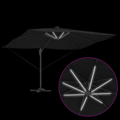 vidaXL Umbrella Black 352 x 251 x 265 cm Polyester and Aluminium