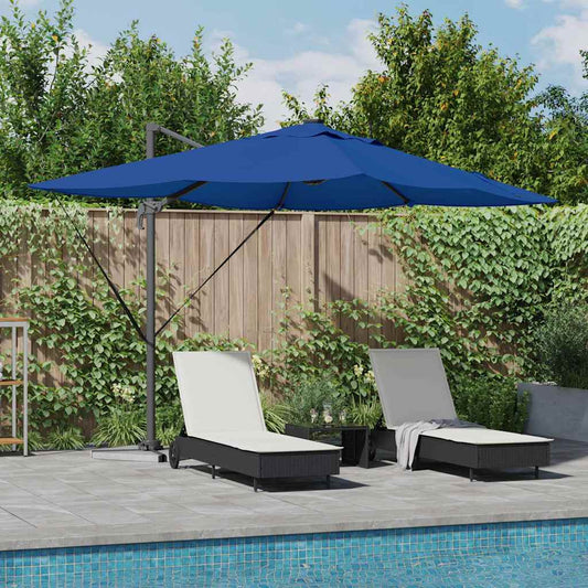 vidaXL Umbrella 352 x 251 x 265 cm Polyester and Aluminium Azurblau