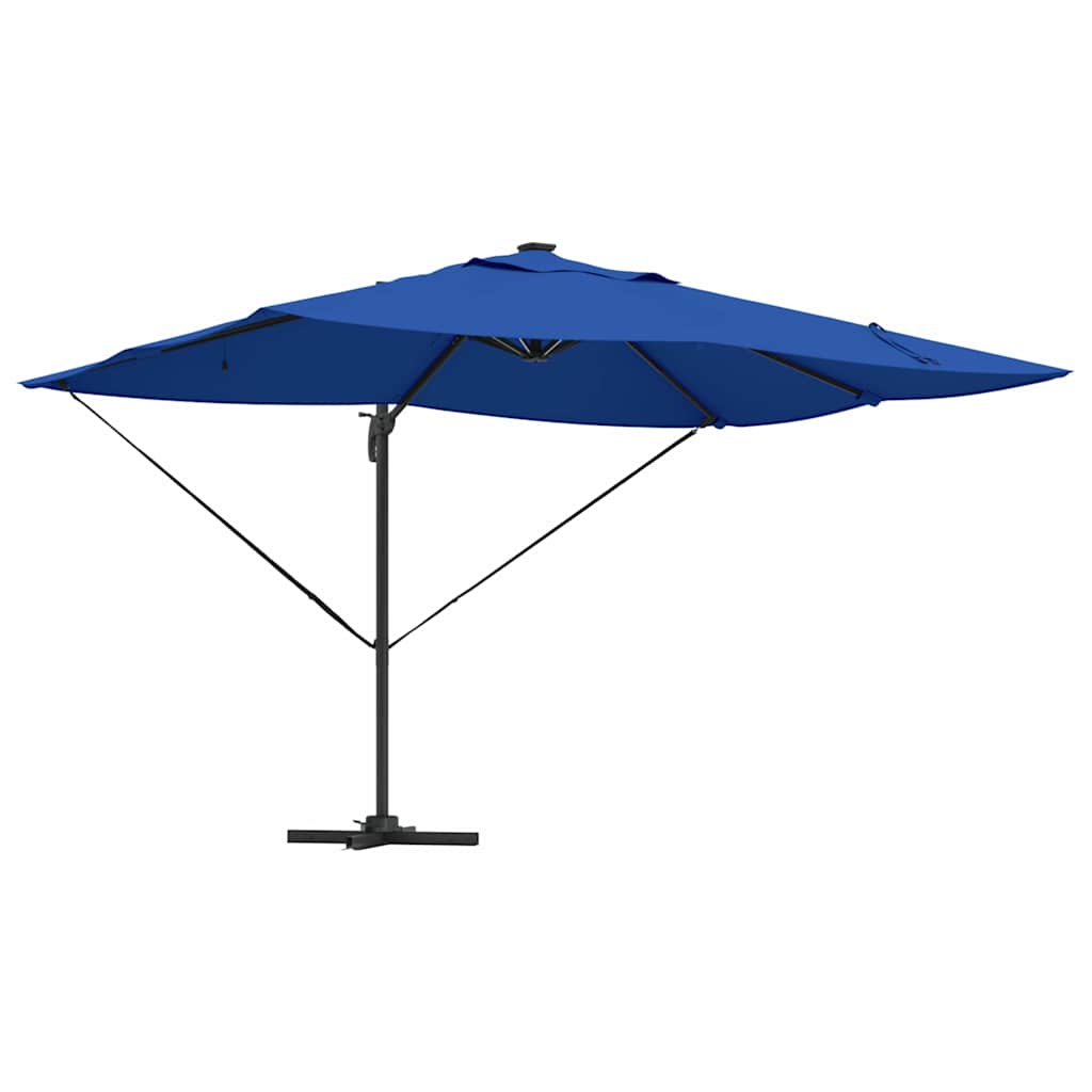 vidaXL Umbrella 352 x 251 x 265 cm Polyester and Aluminium Azurblau