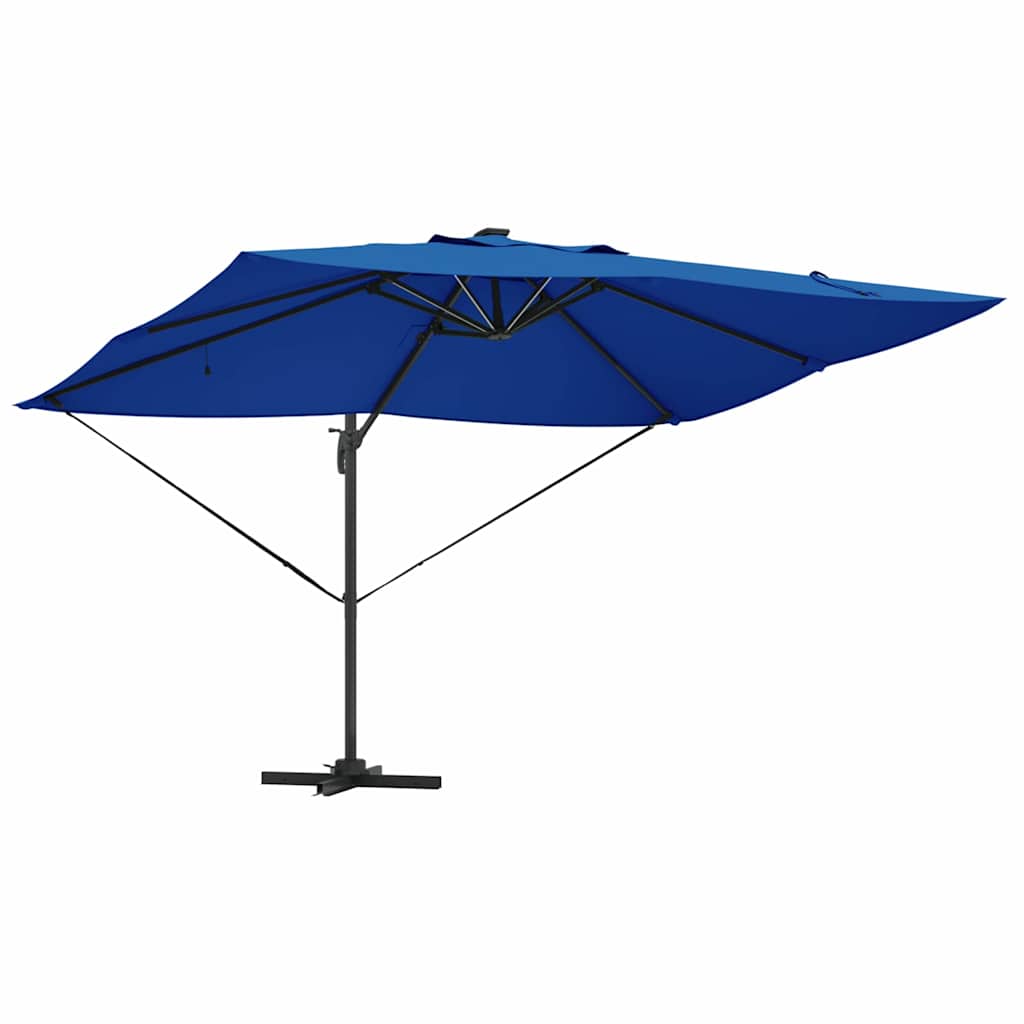 vidaXL Umbrella 352 x 251 x 265 cm Polyester and Aluminium Azurblau