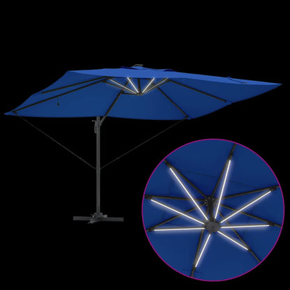 vidaXL Umbrella 352 x 251 x 265 cm Polyester and Aluminium Azurblau