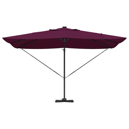 vidaXL Umbrella with LED Strip Lights Bordeaux Red 352 x 251 x 265 cm