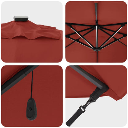 vidaXL Umbrella Terracotta 352 x 251 x 265 cm Polyester and Aluminium
