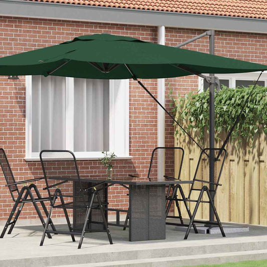 vidaXL Roma Parasol Green 286 x 284 x 265 cm Aluminium and Polyester