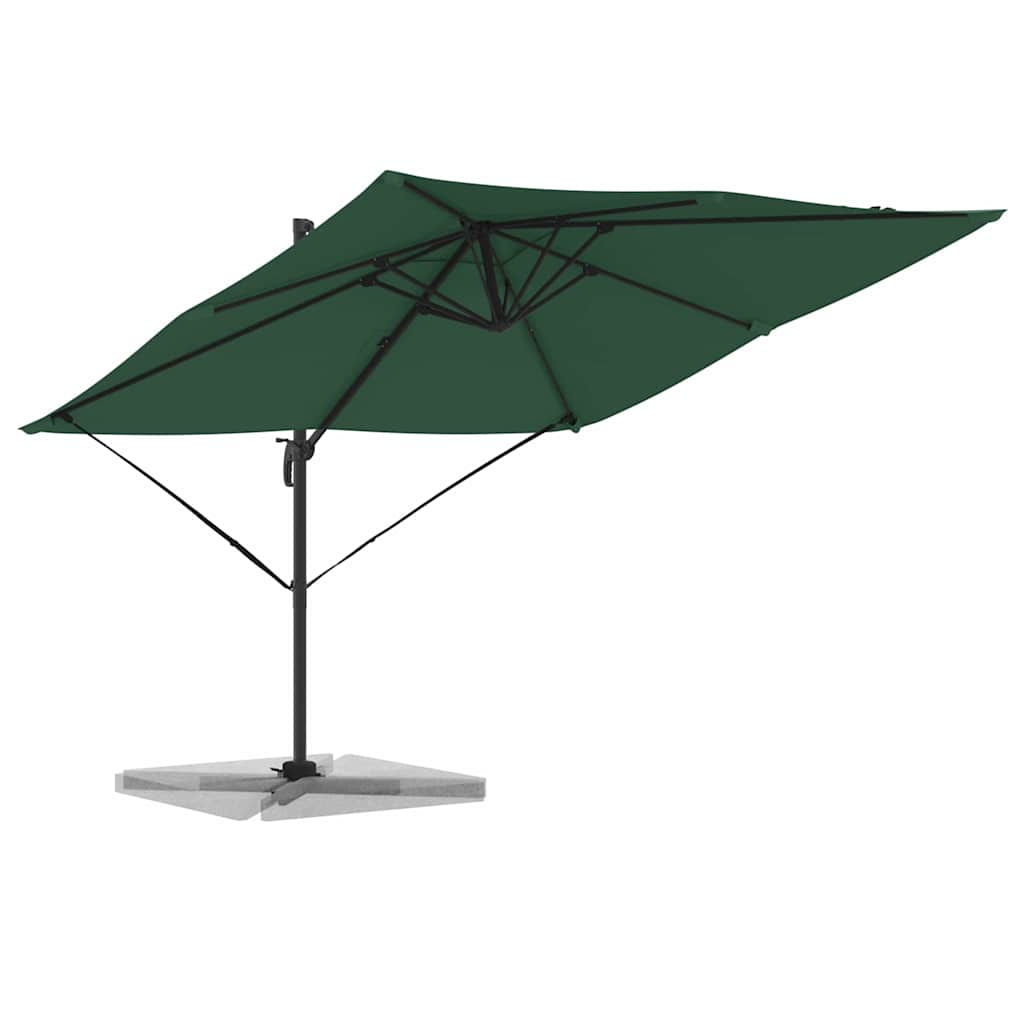 vidaXL Roma Parasol Green 286 x 284 x 265 cm Aluminium and Polyester