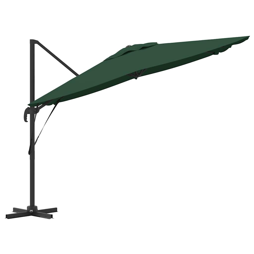 vidaXL Roma Parasol Green 286 x 284 x 265 cm Aluminium and Polyester