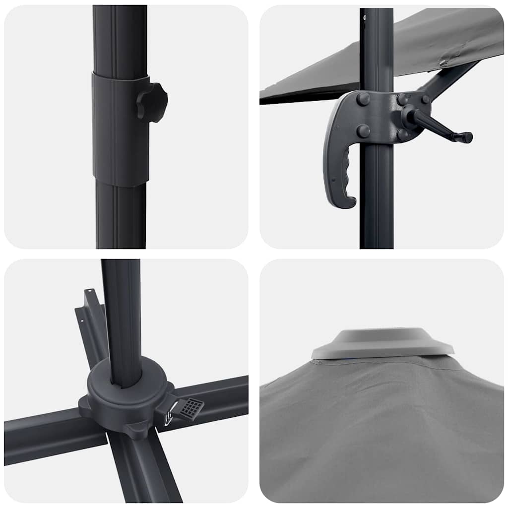 vidaXL Roma Parasol Anthracite 286 x 284 x 265 cm