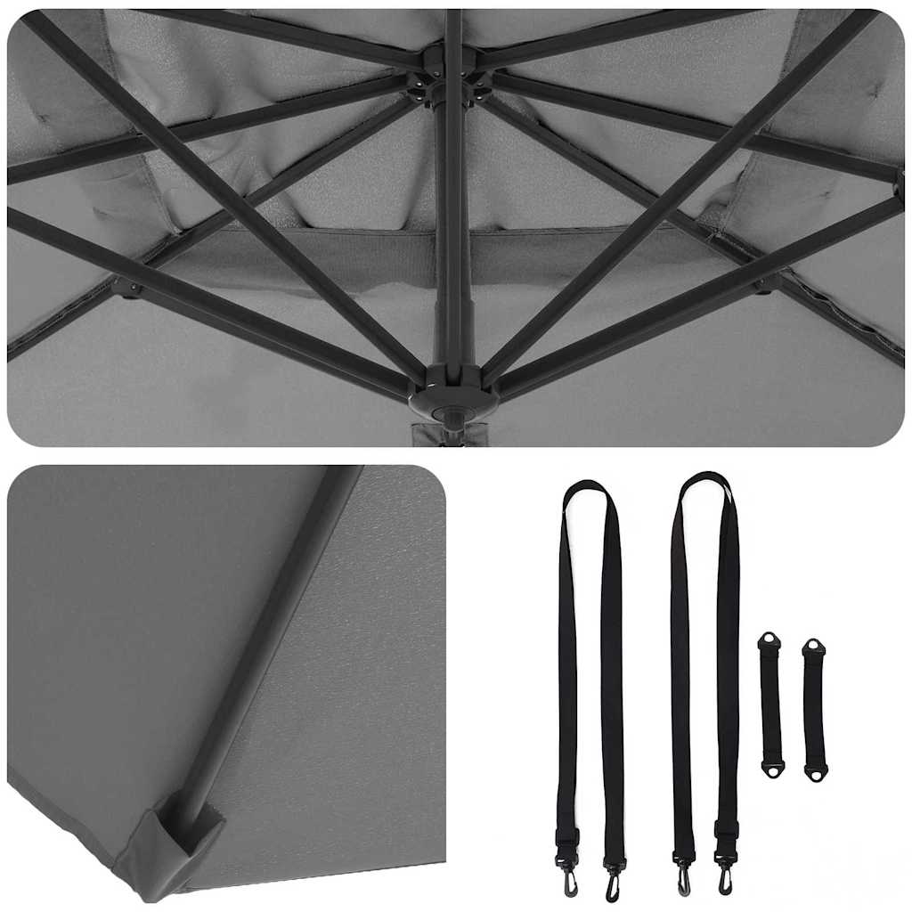vidaXL Roma Parasol Anthracite 286 x 284 x 265 cm