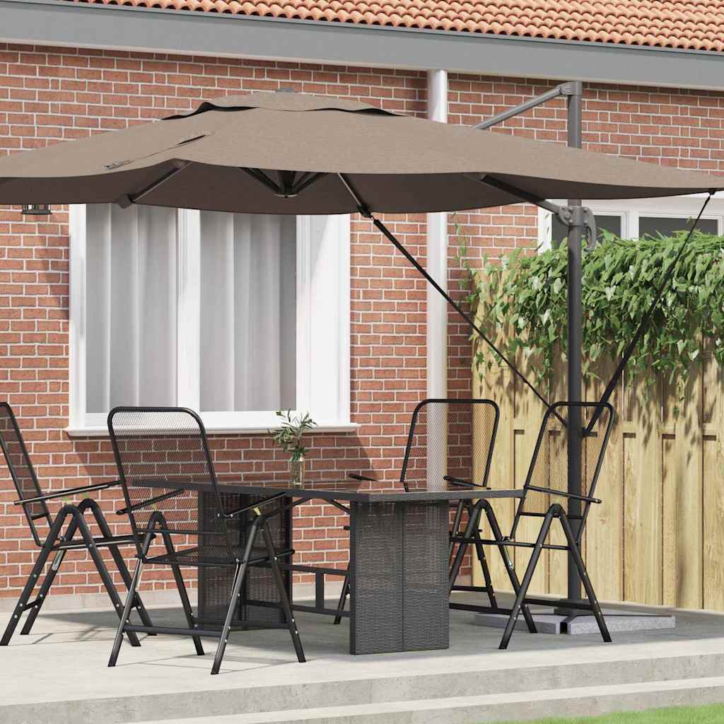 vidaXL Roma Parasol Taupe 286 x 284 x 265 cm Aluminium and Polyester