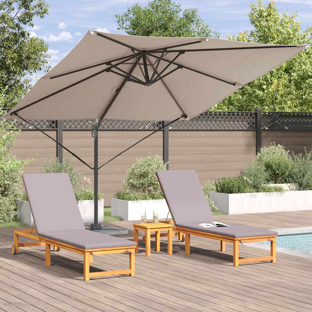 vidaXL Roma Parasol Taupe 286 x 284 x 265 cm Aluminium and Polyester