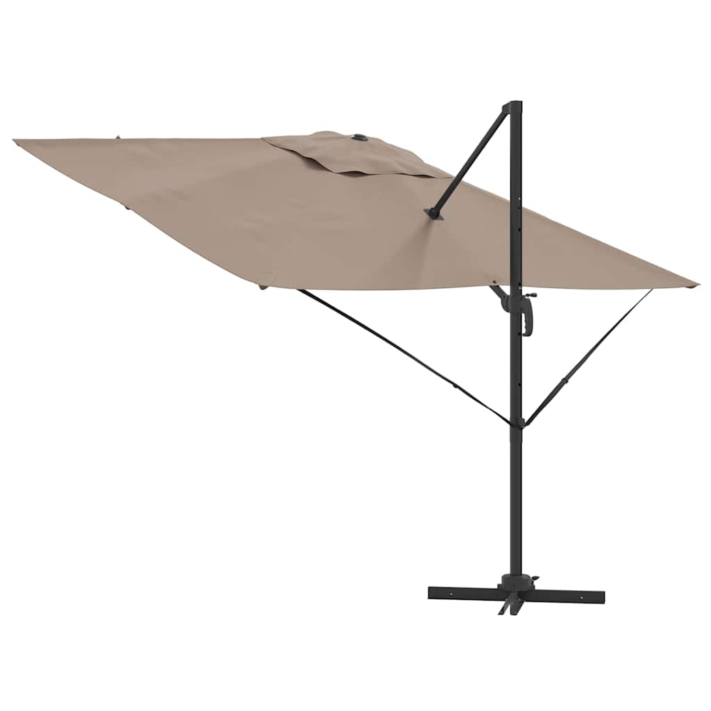 vidaXL Roma Parasol Taupe 286 x 284 x 265 cm Aluminium and Polyester