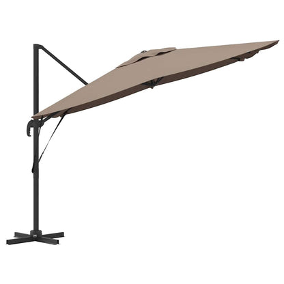 vidaXL Roma Parasol Taupe 286 x 284 x 265 cm Aluminium and Polyester