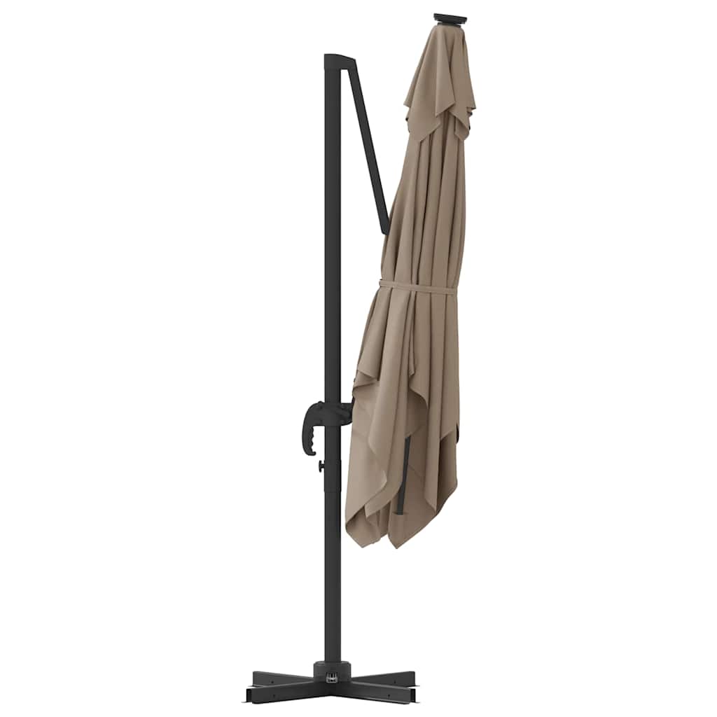 vidaXL Roma Parasol Taupe 286 x 284 x 265 cm Aluminium and Polyester