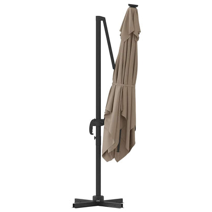 vidaXL Roma Parasol Taupe 286 x 284 x 265 cm Aluminium and Polyester