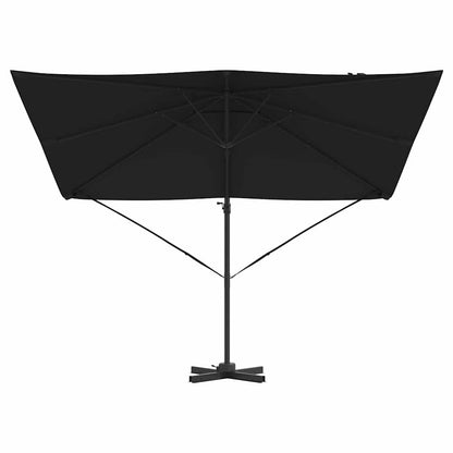 vidaXL Roma Parasol Black 286 x 284 x 265 cm Aluminium and Polyester