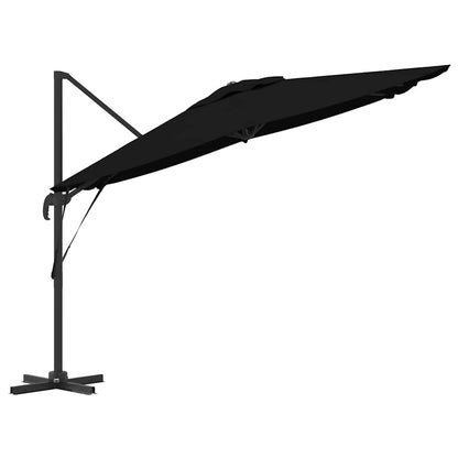 vidaXL Roma Parasol Black 286 x 284 x 265 cm Aluminium and Polyester
