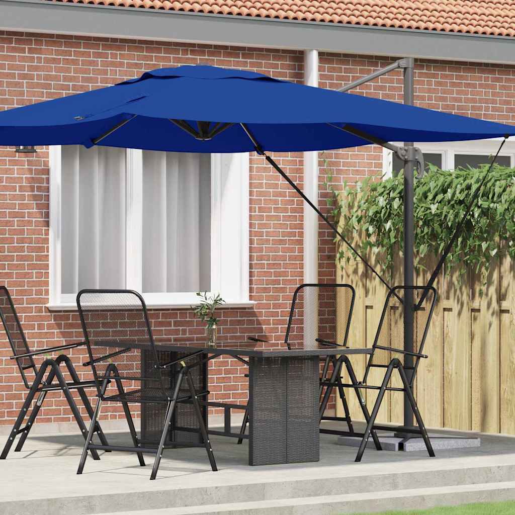vidaXL Roma Parasol Blue 286 x 284 x 265 cm Aluminium and Polyester