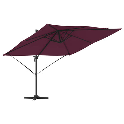 vidaXL Roma Parasol Red 286 x 284 x 265 cm Aluminium and Polyester