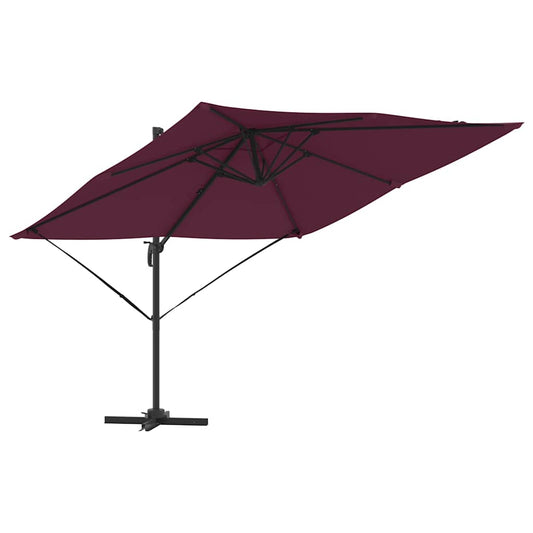 vidaXL Roma Parasol Red 286 x 284 x 265 cm Aluminium and Polyester