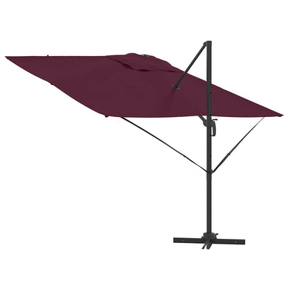 vidaXL Roma Parasol Red 286 x 284 x 265 cm Aluminium and Polyester