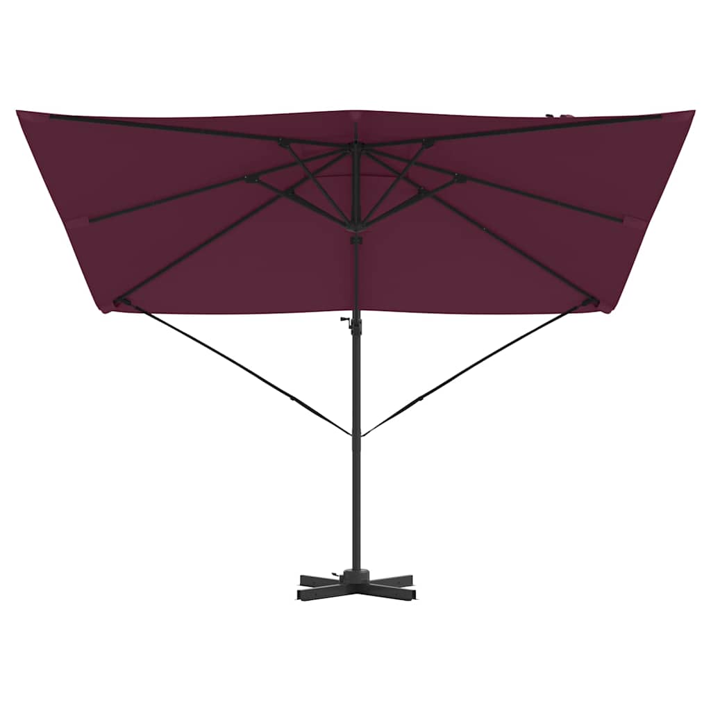 vidaXL Roma Parasol Red 286 x 284 x 265 cm Aluminium and Polyester