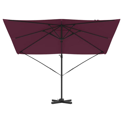 vidaXL Roma Parasol Red 286 x 284 x 265 cm Aluminium and Polyester