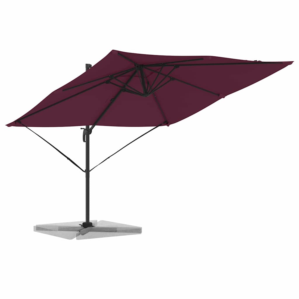 vidaXL Roma Parasol Red 286 x 284 x 265 cm Aluminium and Polyester