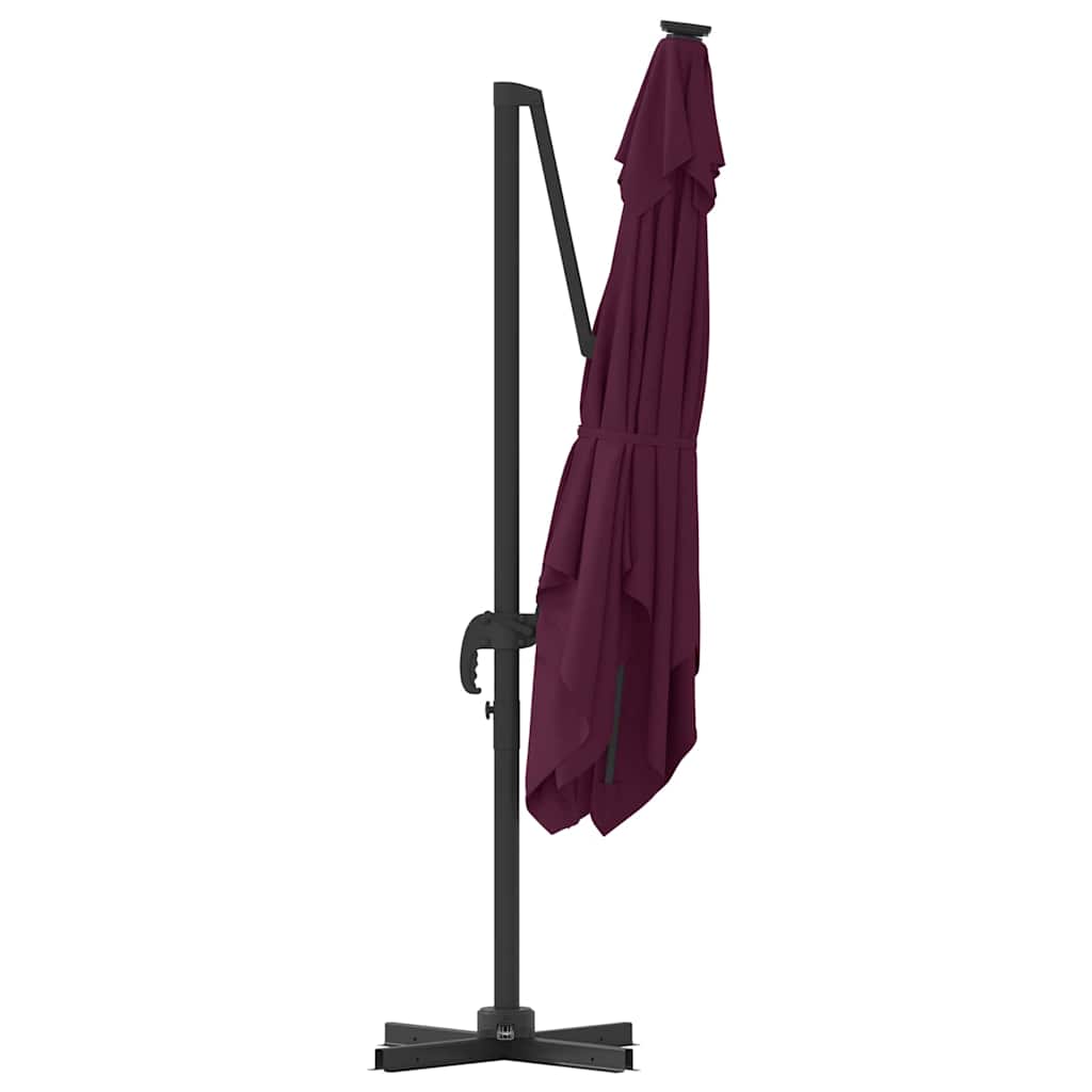 vidaXL Roma Parasol Red 286 x 284 x 265 cm Aluminium and Polyester