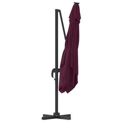 vidaXL Roma Parasol Red 286 x 284 x 265 cm Aluminium and Polyester