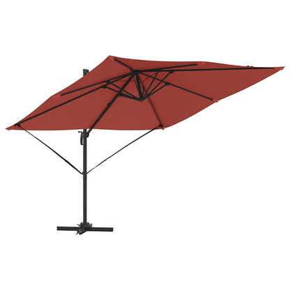 vidaXL Roma Parasol Red 286 x 284 x 265 cm Aluminium and Polyester
