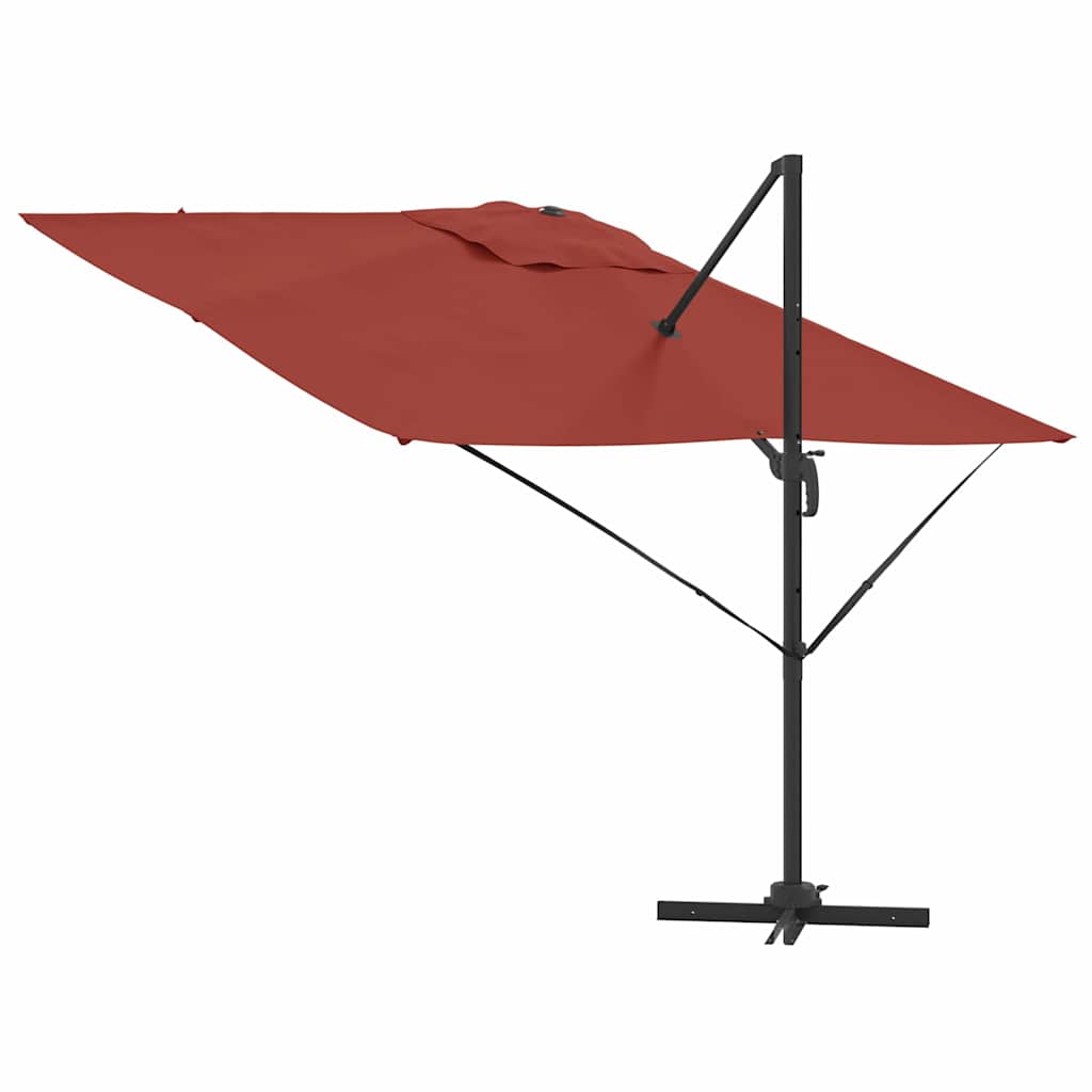 vidaXL Roma Parasol Red 286 x 284 x 265 cm Aluminium and Polyester