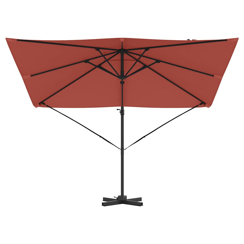 vidaXL Roma Parasol Red 286 x 284 x 265 cm Aluminium and Polyester