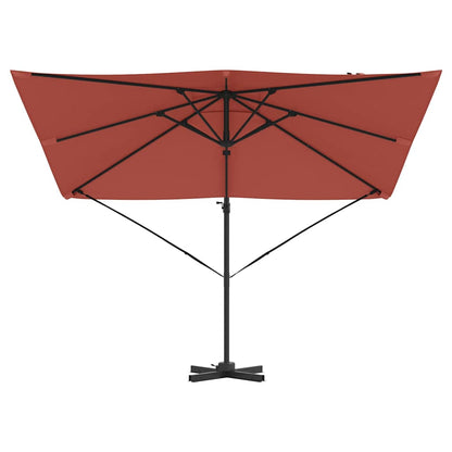 vidaXL Roma Parasol Red 286 x 284 x 265 cm Aluminium and Polyester