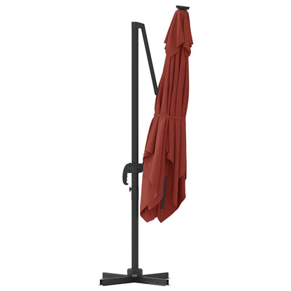vidaXL Roma Parasol Red 286 x 284 x 265 cm Aluminium and Polyester