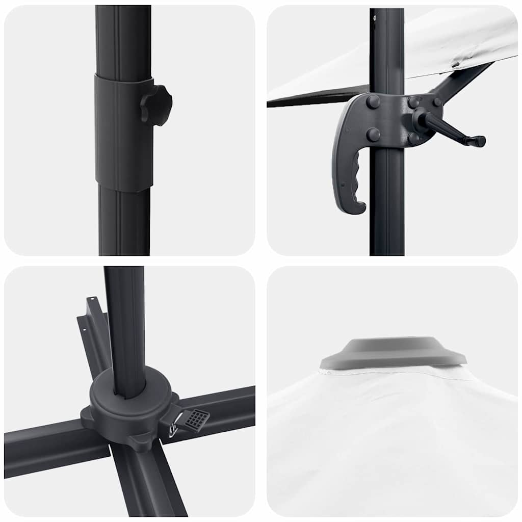 vidaXL Umbrella Sand 351 x 250 x 260 cm Polyester and Aluminium