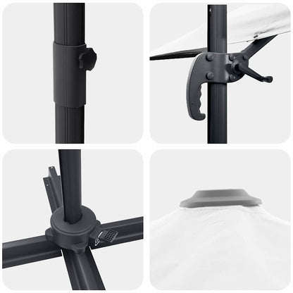 vidaXL Umbrella Sand 351 x 250 x 260 cm Polyester and Aluminium