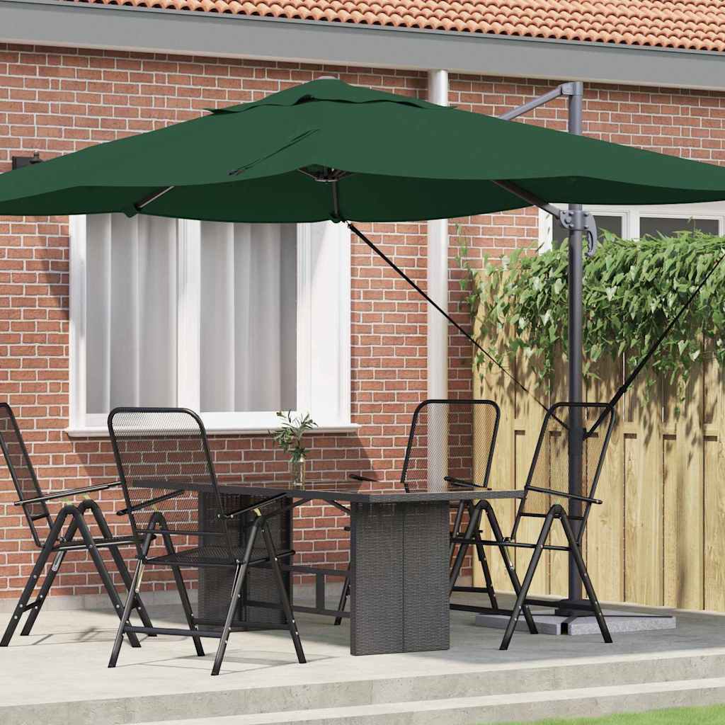 vidaXL Umbrella Green 351 x 250 x 260 cm Polyester and Aluminium