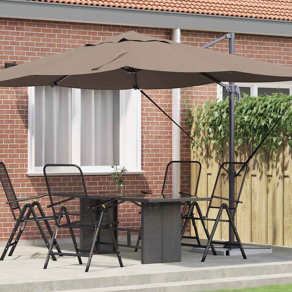 vidaXL Umbrella Taupe 351 x 250 x 260 cm Polyester and Aluminium