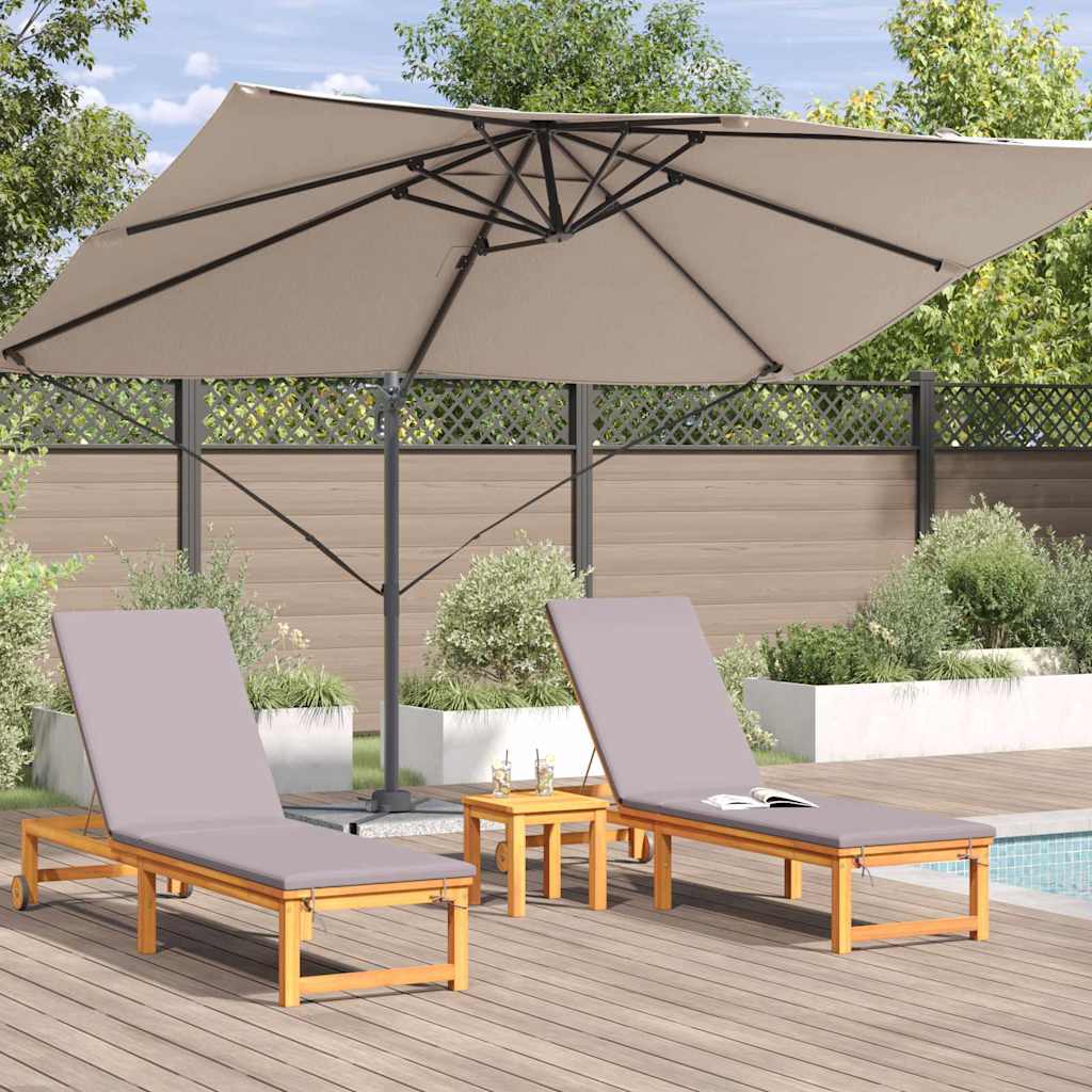 vidaXL Umbrella Taupe 351 x 250 x 260 cm Polyester and Aluminium