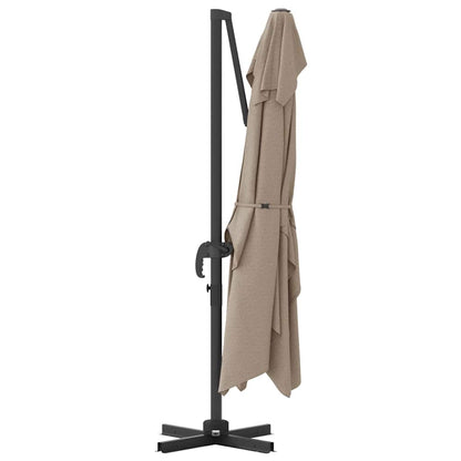 vidaXL Umbrella Taupe 351 x 250 x 260 cm Polyester and Aluminium