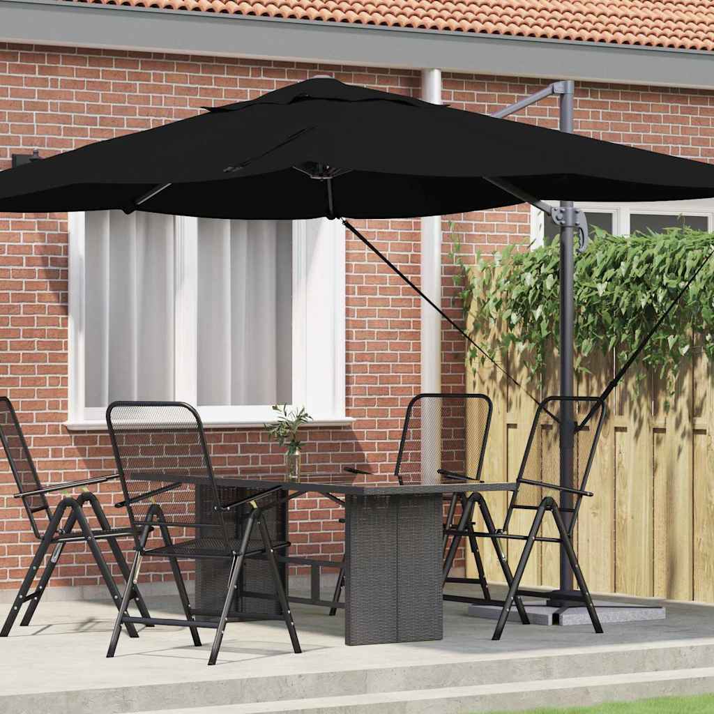 vidaXL Umbrella Black 351 x 250 x 260 cm Polyester and Aluminium