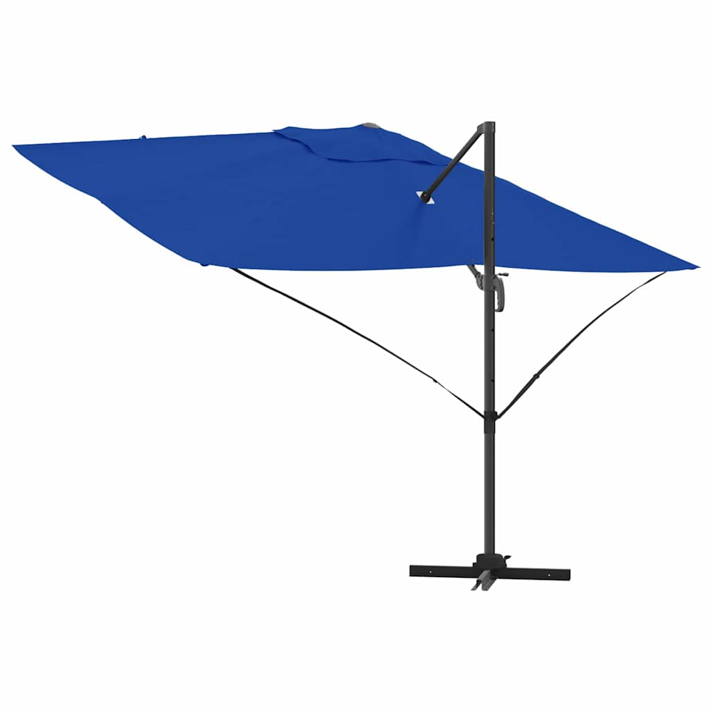 vidaXL Umbrella 351 x 250 x 260 cm Polyester and Aluminium Azurblau