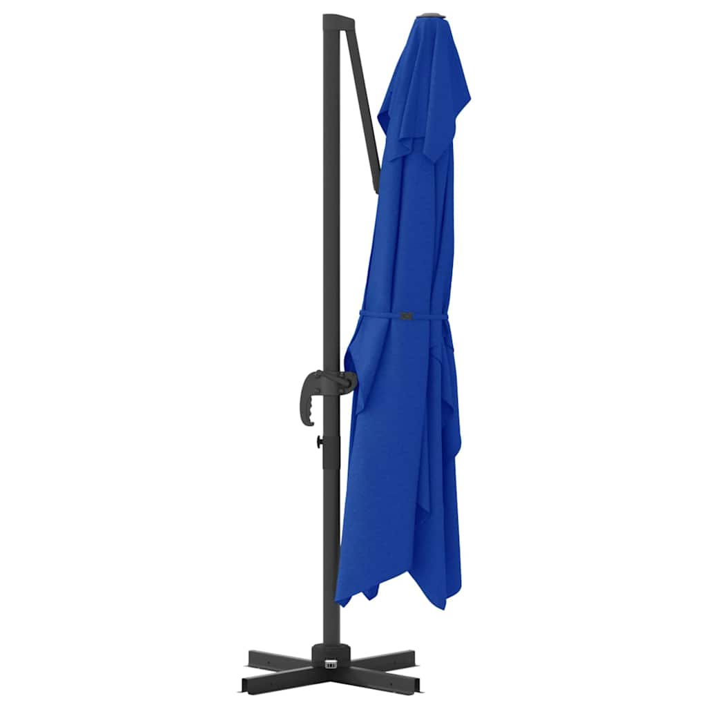 vidaXL Umbrella 351 x 250 x 260 cm Polyester and Aluminium Azurblau