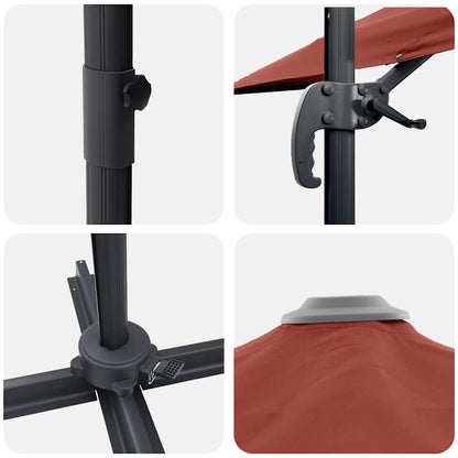 vidaXL Umbrella Terracotta 351 x 250 x 260 cm Polyester and Aluminium