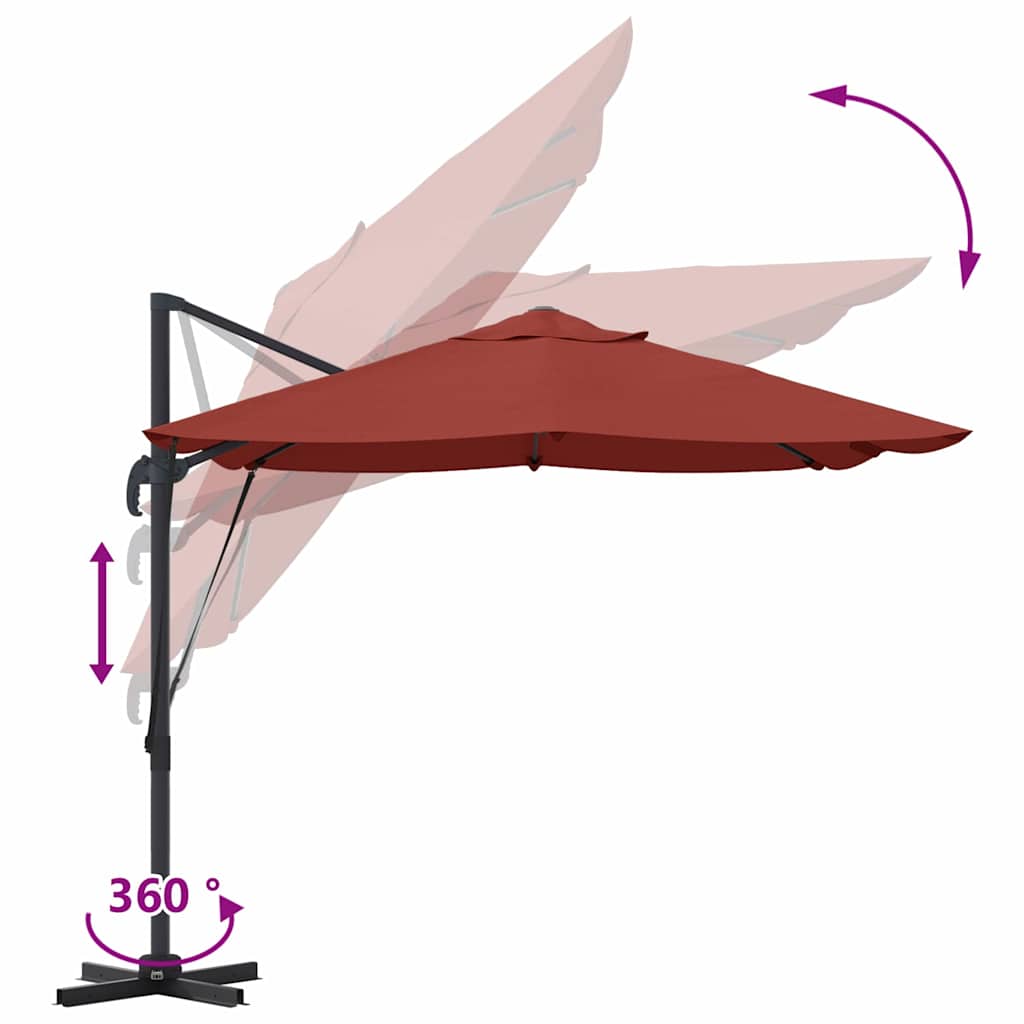 vidaXL Umbrella Terracotta 351 x 250 x 260 cm Polyester and Aluminium
